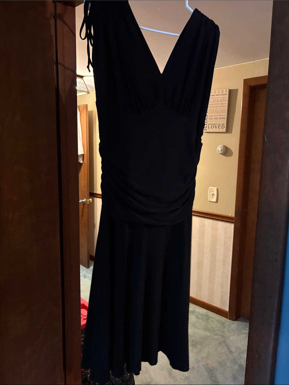 Bisou Bisou Black Maxi Dress with V-Neck